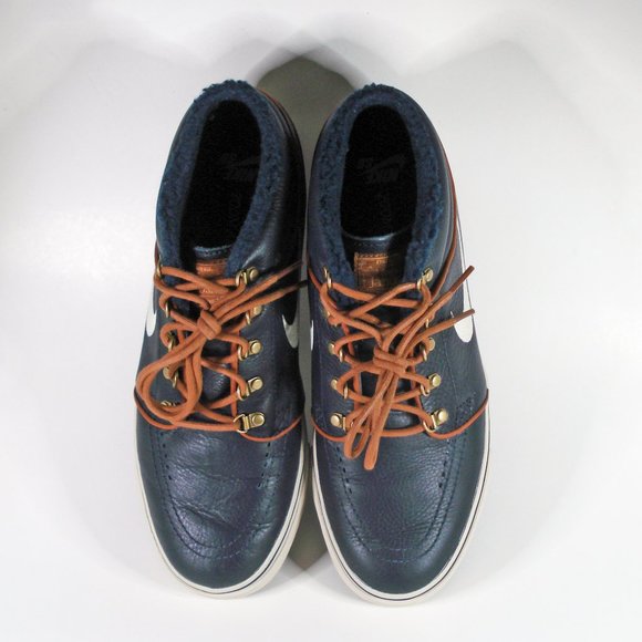 Nike Zoom Stefan Janoski Mid Premium 472679-423 Obsidian Navy Leather Size 9.5 main image 8